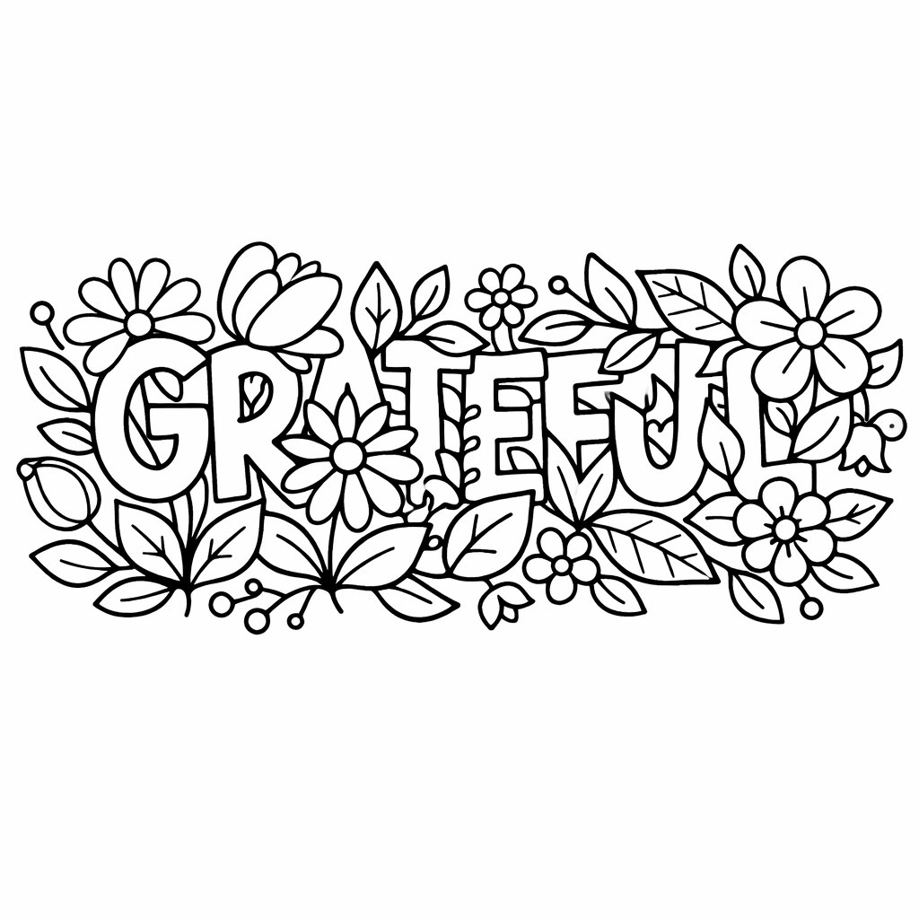 Text in Patterns style sample coloring page